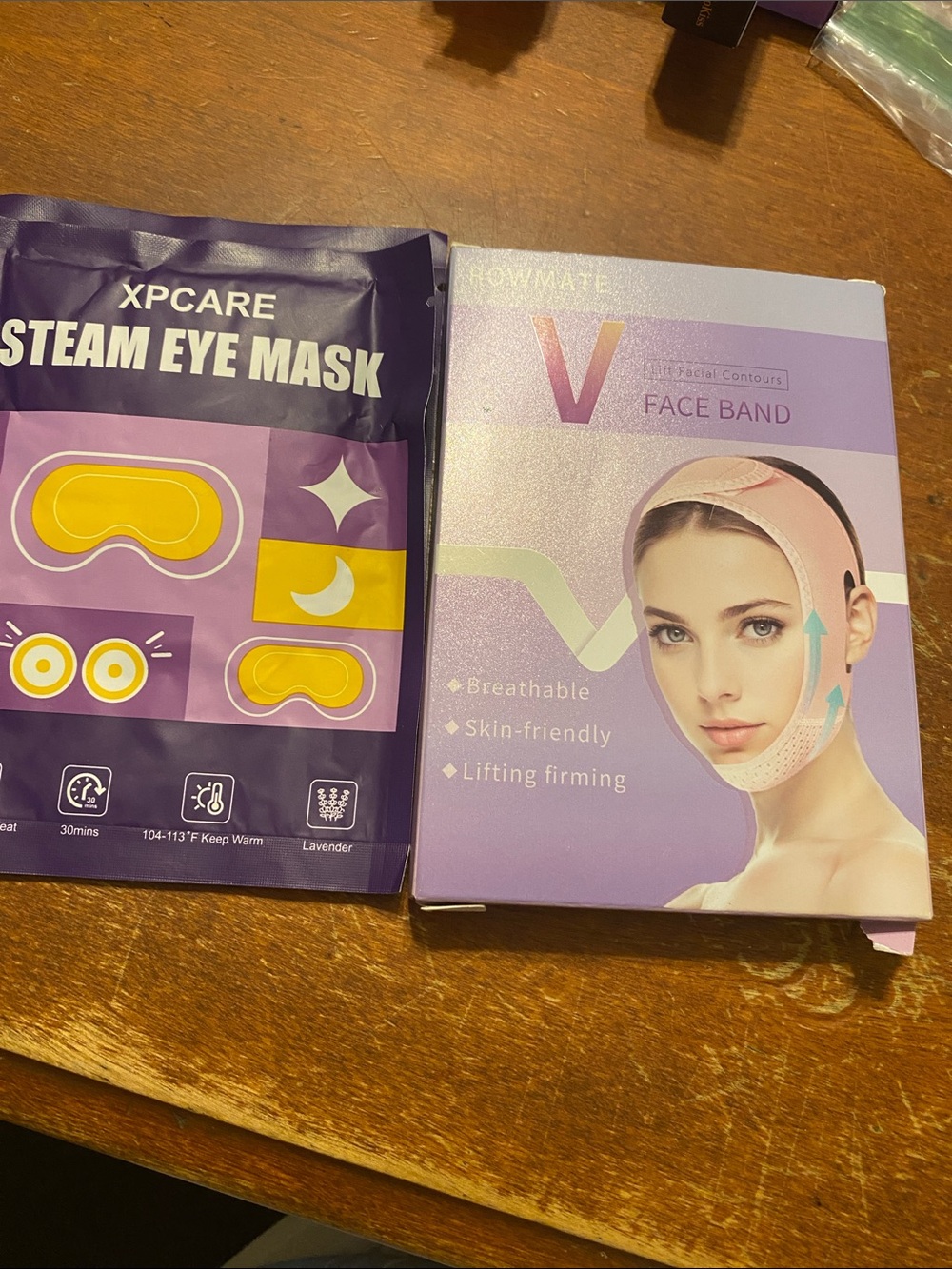 Rowmate Facial Lift band and 2 XP Care Steam Eye Masks